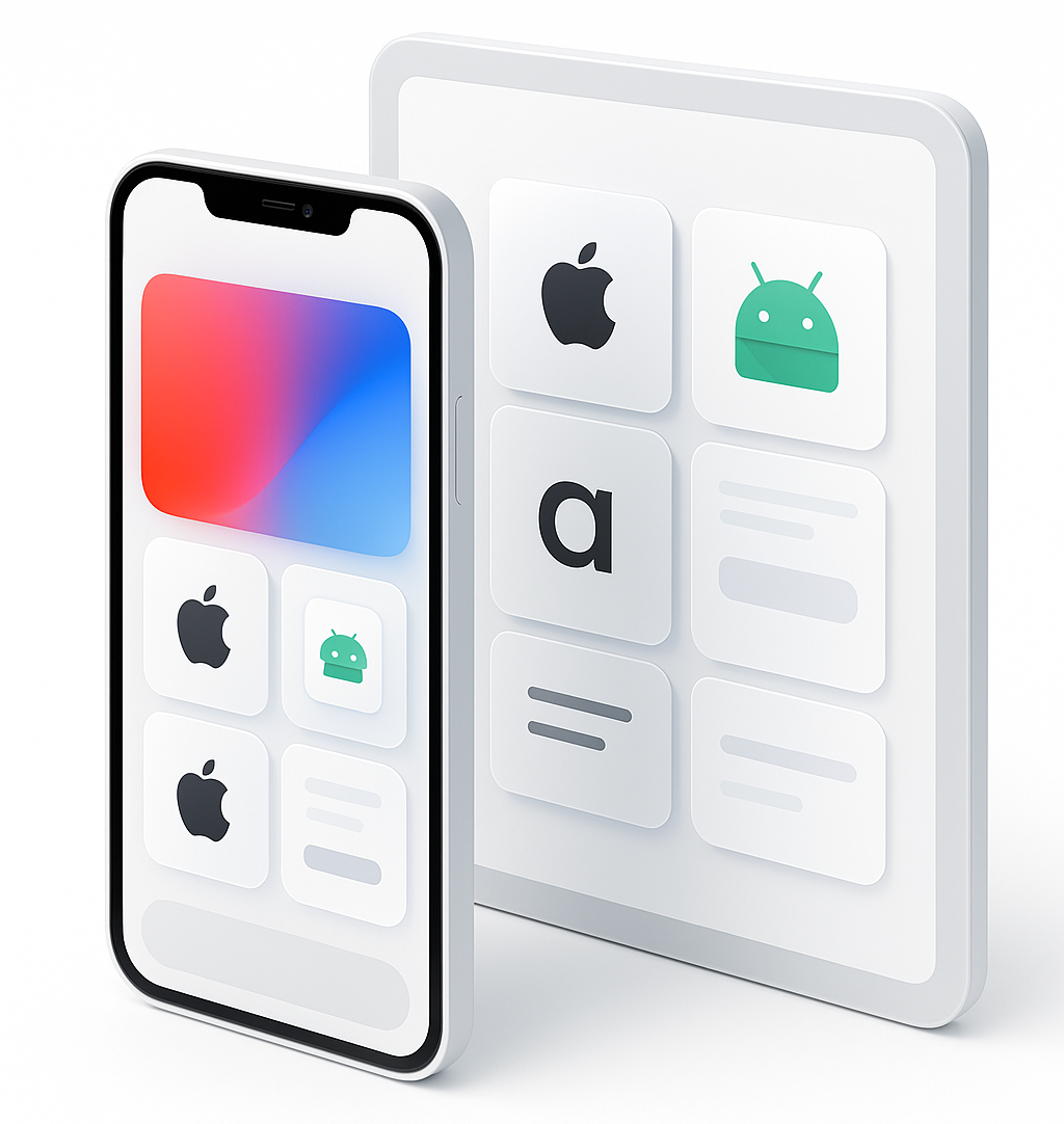 Modern website mockups and UI components